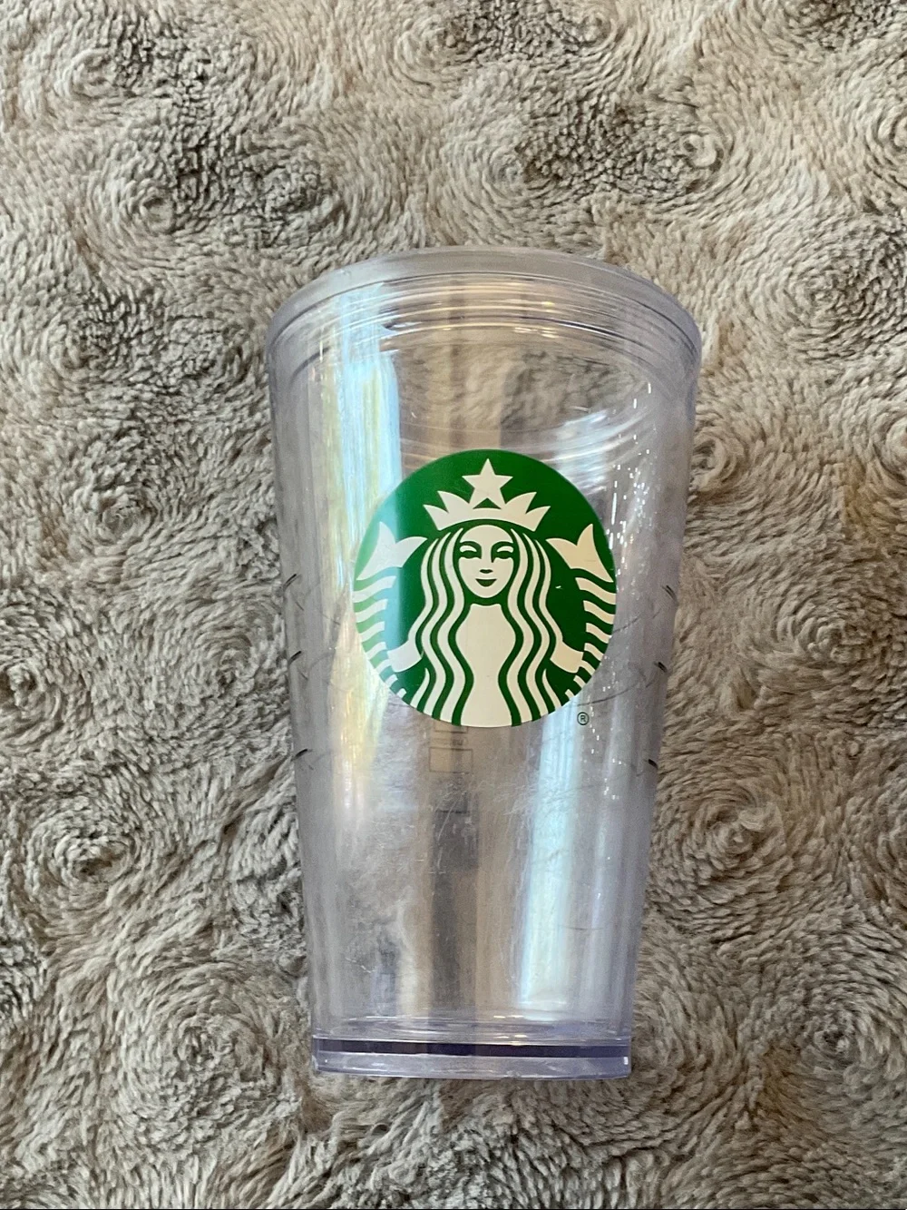 Starbucks Clear Plastic Tumbler with Green Siren Logo